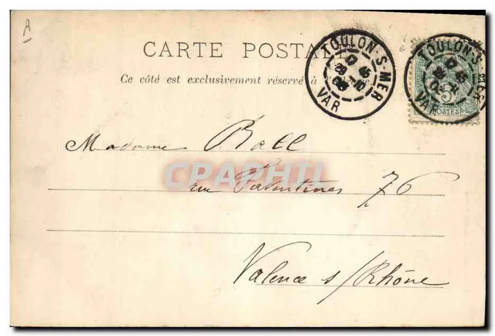 Marinha Francesa - O BRENNUS — A. Couturier, fotógrafo-editor, Toulon, n°4222 - Verso