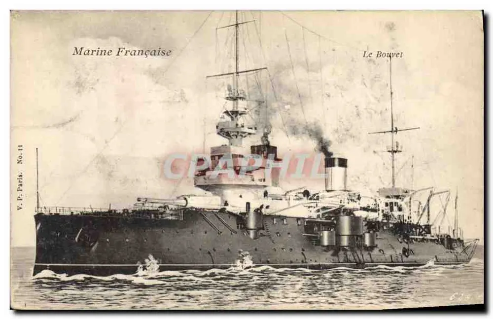 Le Bouvet — Cruizer da Marinha Francesa — V.P. Parla No.11 - Frente