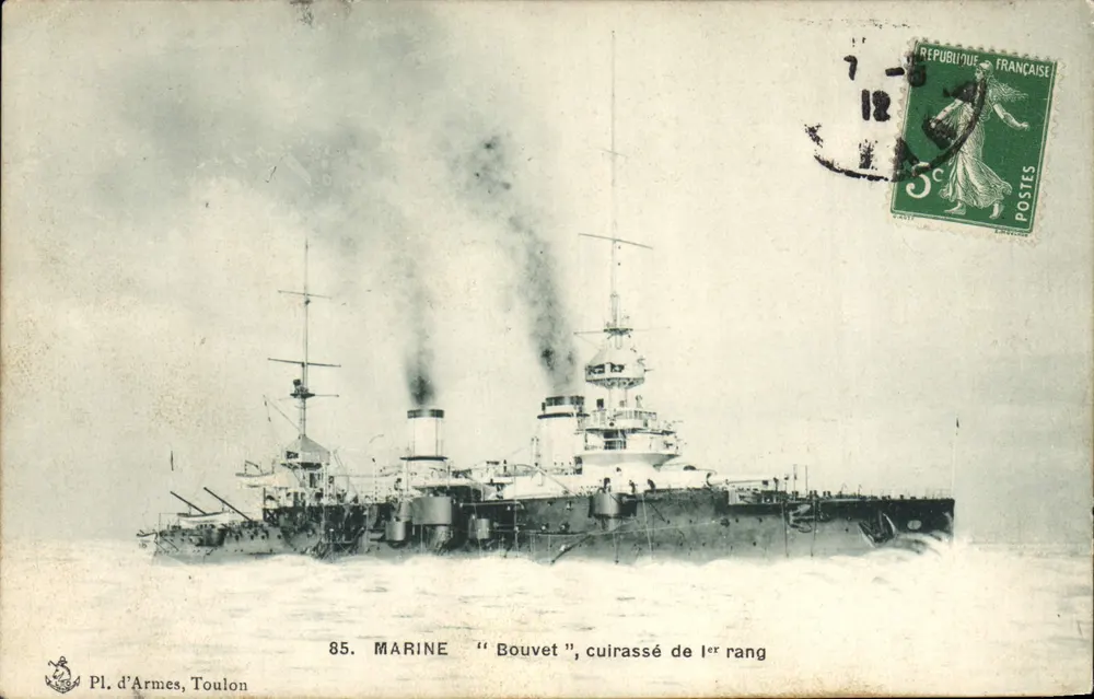 Marine "Bouvet", Schlachtschiff der ersten Klasse — Place d'Armes, Toulon — n°85 - Vorderseite