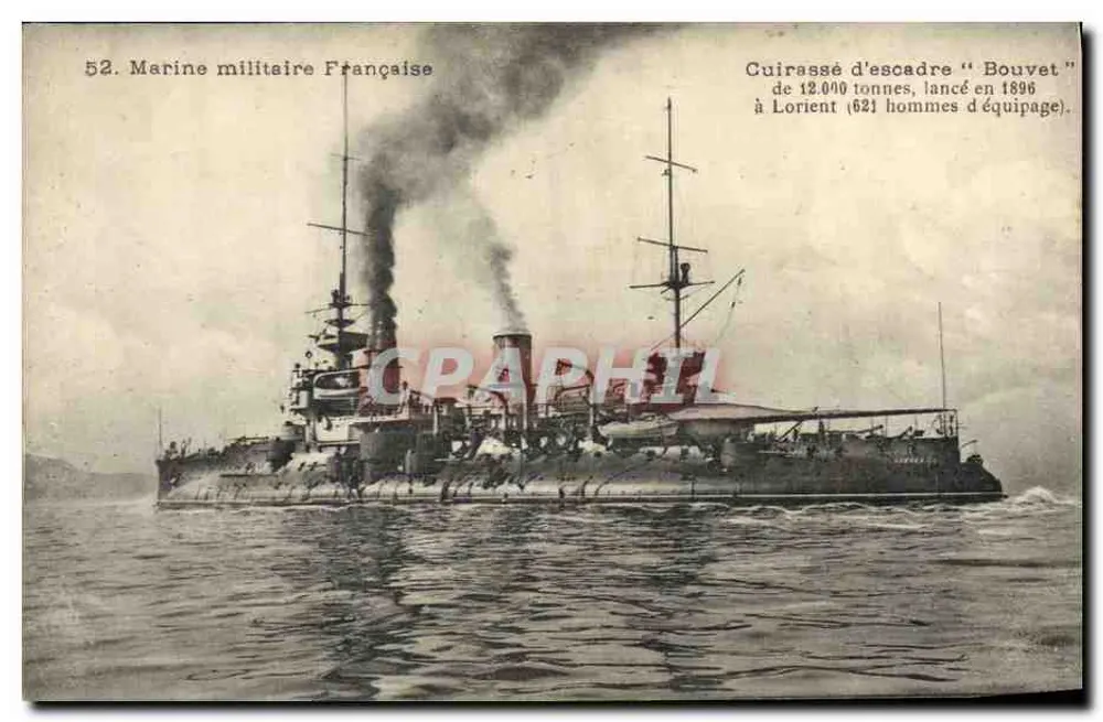 Schlachtschiff "Bouvet" — Französische Marine — Serie 52 - Vorderseite