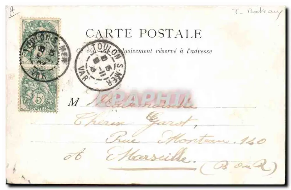 Le Bouvet — Schlachtschiff — A. Couturier, phot. publ. Toulon - Rückseite