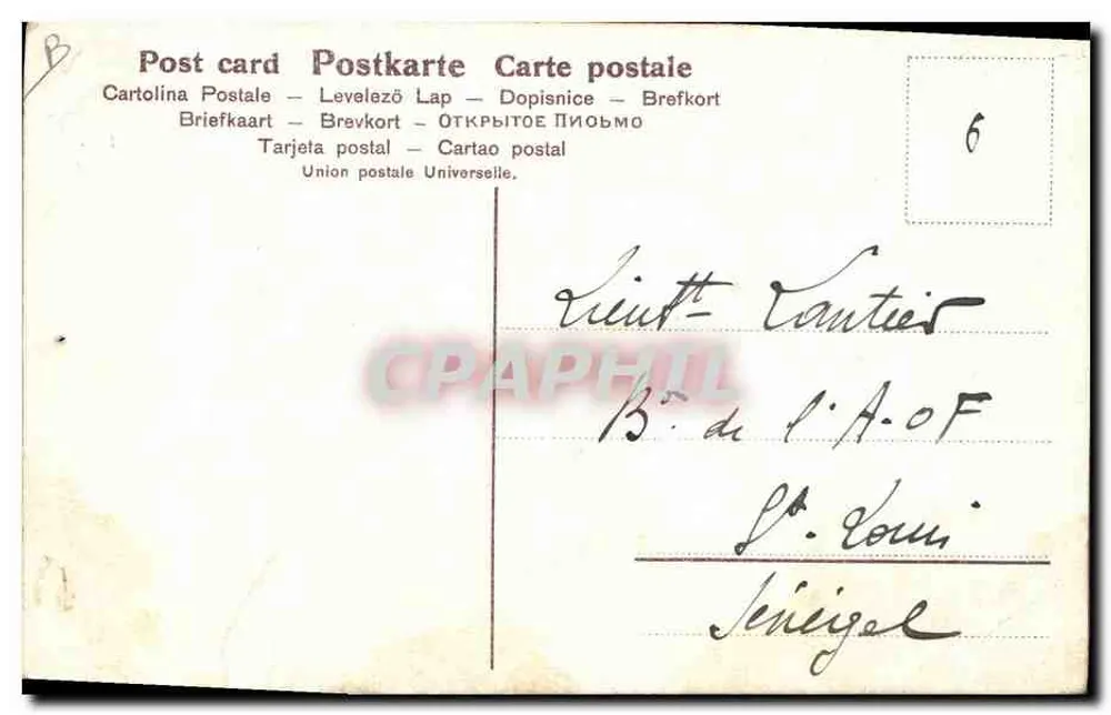 Soldado francês — caricatura — editor não visível, n° de série SER 705 - Verso