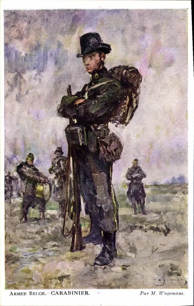Armée Belge — Carabinier — Par M. Wagemans - Recto