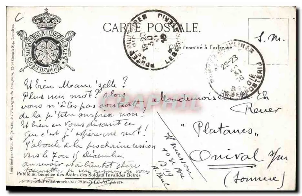 Belgische Armee — Lanze — Von M. Wagemans - Rückseite