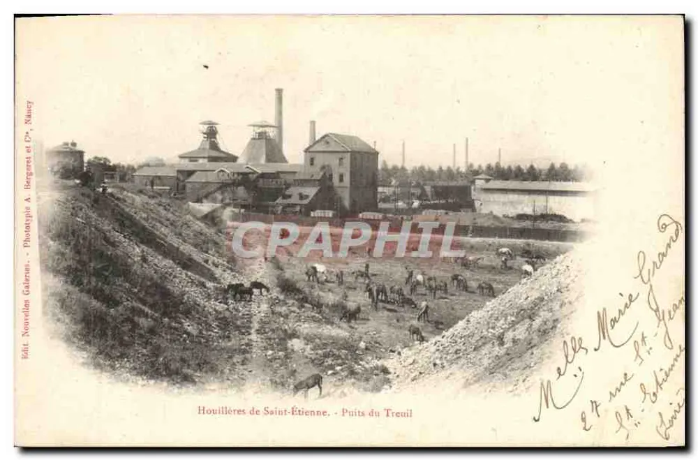 Steinkohlebergwerke Saint-Étienne - Schacht Treuil — Verlag Nouvillons Galéras, Nancy - Vorderseite