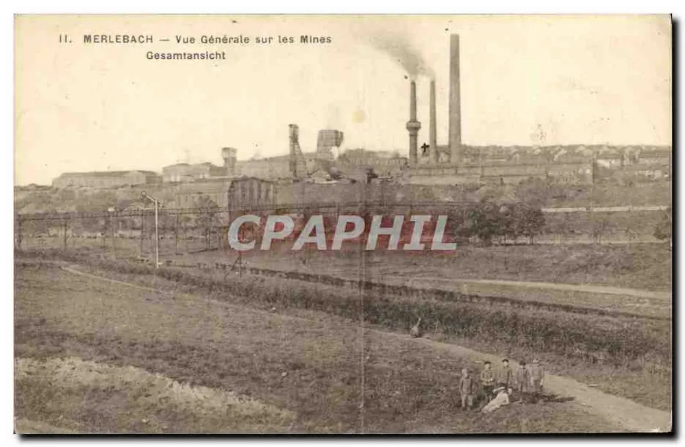 Merlebach — Vue Générale sur les Mines — Éditeur : C. WALTER, Merlebach - Vorderseite