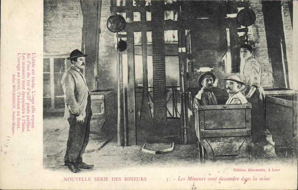 Die Bergleute gehen in die Mine — Neue Bergleute-Serie, Nr. 5 — Édition Alexandre, Lens - Vorderseite
