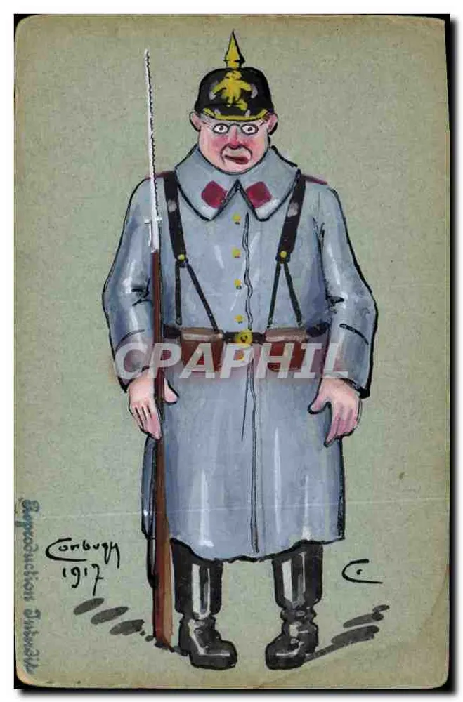 Karikatur eines deutschen Soldaten — 1917 — Corbigny - Vorderseite