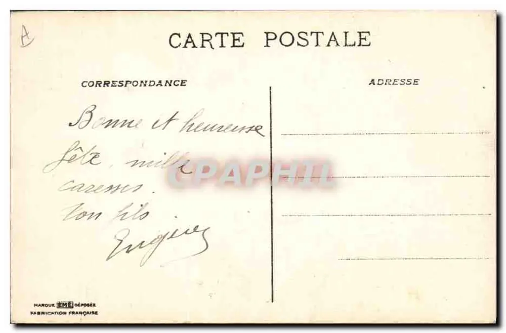 Dominique — Vogel und Blume — Harouët - Rückseite