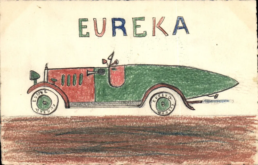 EUREKA-Auto — Kinderzeichnung - Vorderseite