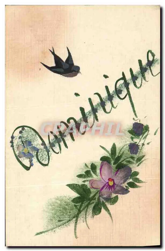 Vogel und Blumen — 'Dominique' — Verlag nicht sichtbar - Vorderseite