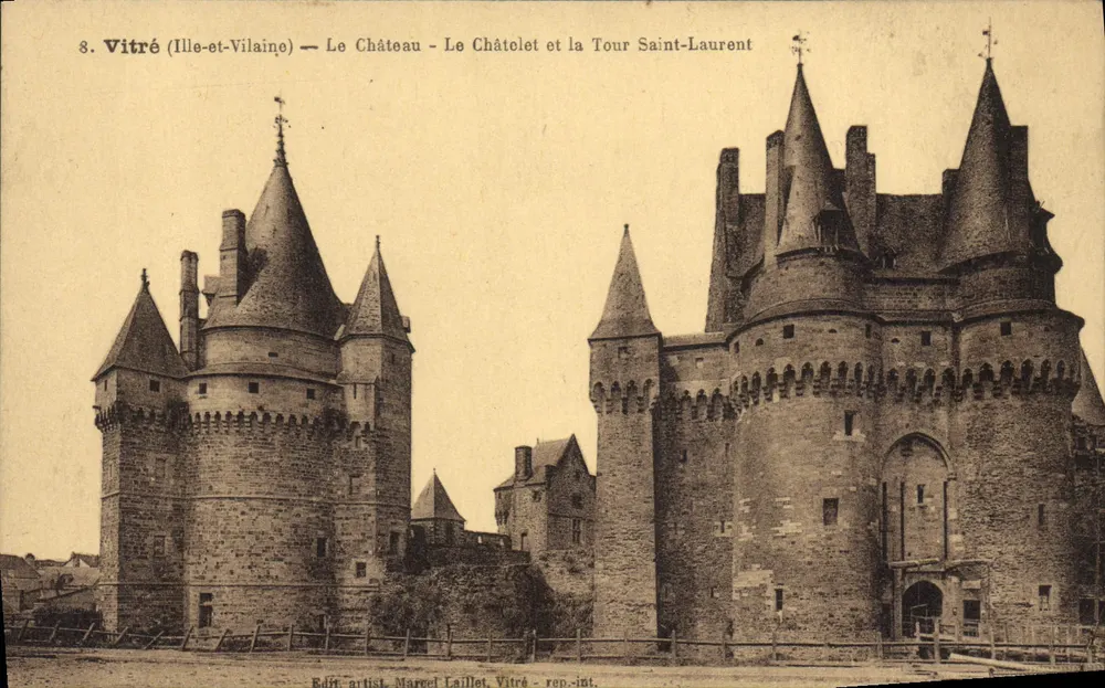 Vitré (Ille-et-Vilaine) — Das Schloss - Das Châtelet und die Tour Saint-Laurent — Künstleredition. Marcel Laillet, Vitré - Vorderseite