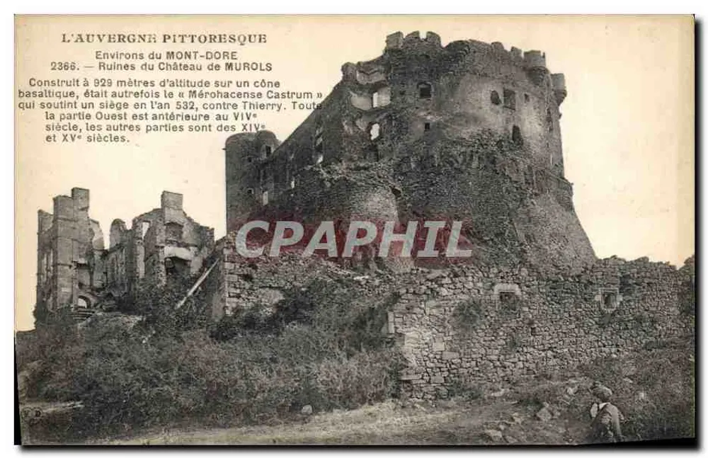 Ruinen des Schlosses Murols — Umgebung von Mont-Dore — Verlag: Photo Vacher et Jasse - Pévès - Vorderseite