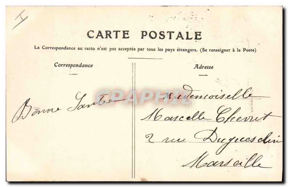 Saint-Nicolas und Kinder — Gedruckter Text und Stempel — Verleger nicht sichtbar - Rückseite