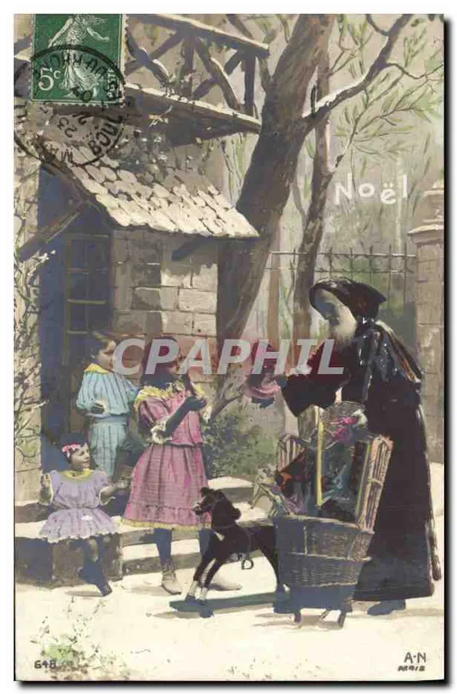 Weihnachten — Der Weihnachtsmann verteilt Geschenke — A.N. Paris, Nr. 648 - Vorderseite