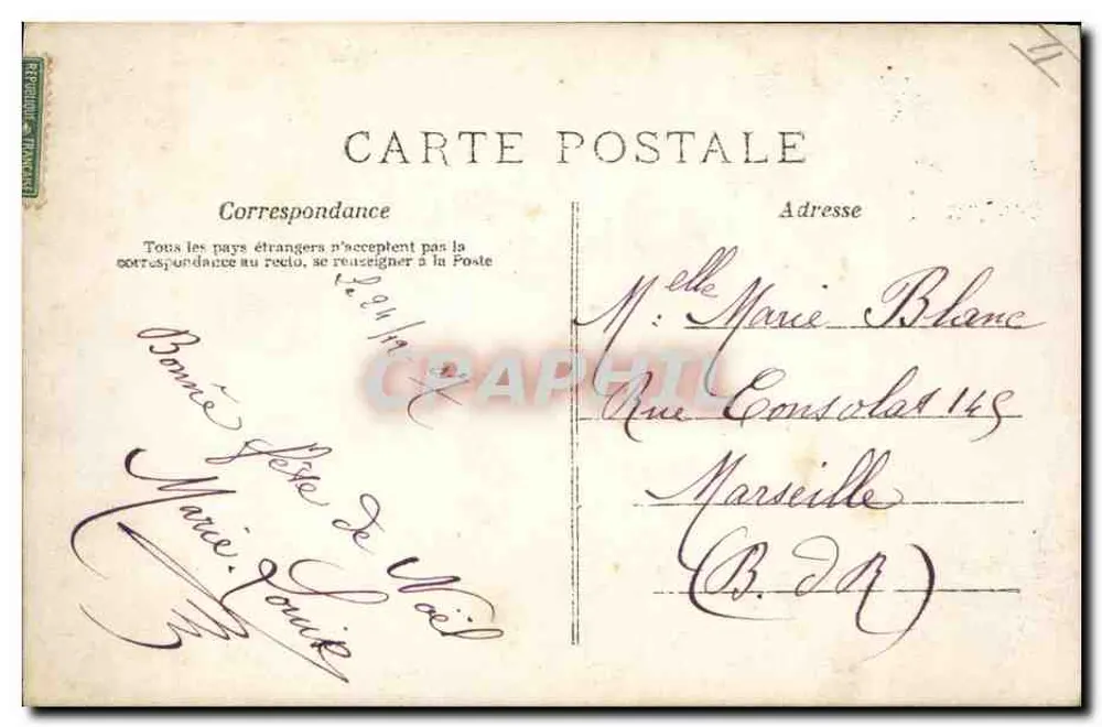 Weihnachten — Der Weihnachtsmann verteilt Geschenke — A.N. Paris, Nr. 648 - Rückseite