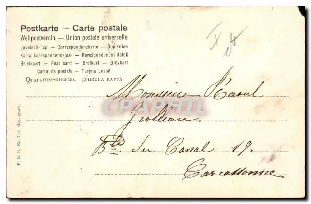 Kinder beten einen alten Mann an — Marseille — Verlag F.G.B. n° 702 - Rückseite