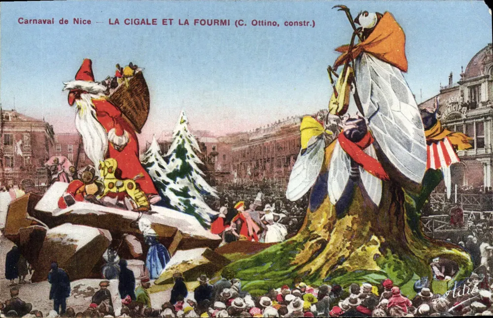 Karneval von Nizza — LA CIGALE ET LA FOURMI (C. Ottino, constr.) - Vorderseite