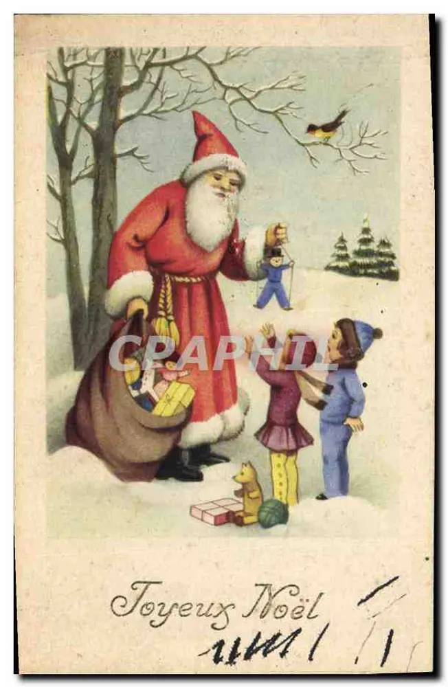 Weihnachtsmann mit Kindern — Winterlandschaft — Charme 924 - Vorderseite