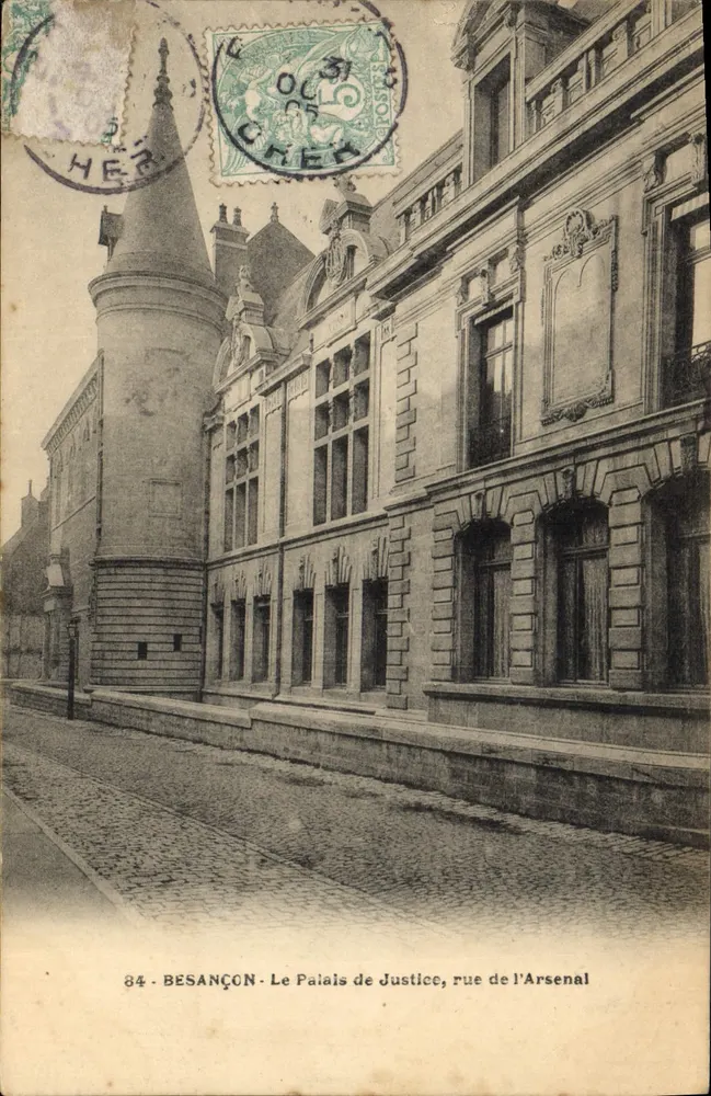 Besançon — Das Palais de Justice, rue de l'Arsenal — Verlag nicht sichtbar, Seriennummer 84 - Vorderseite