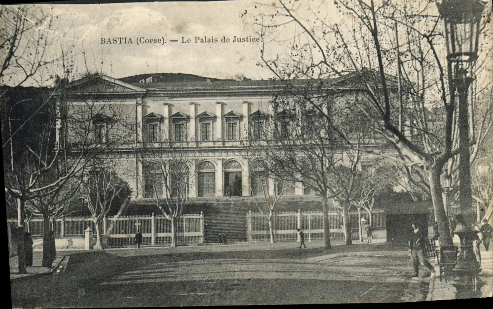 Bastia (Korsika) — Das Palais de Justice — Verlag auf der Karte gedruckt - Vorderseite