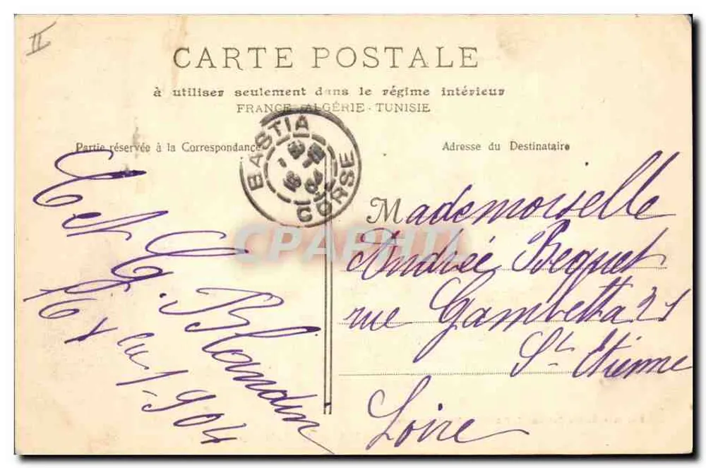Bastia — Das Palais de Justice — Ehemalige Fablani-Haus, C. Piaggi et Cie. Nachfolger - Rückseite
