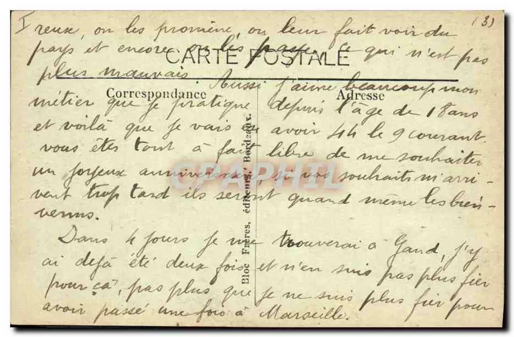 Bordeaux — Het Paleis van Justitie — B.R. 54 - Achterkant