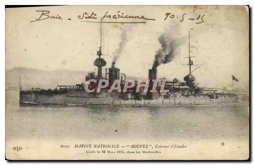 Bouvet — Cuirassé d'Escadre coulé dans les Dardanelles — Éditeur E. Le Dœuf, Paris - Vorderseite