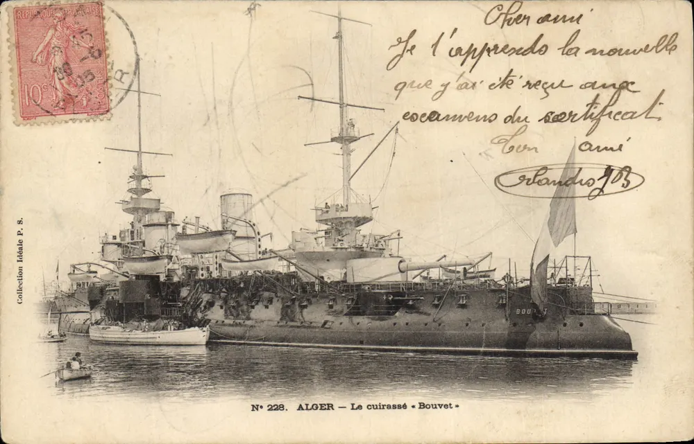 ALGER — Der Schlachtschiff Bouvet — Sammlung Italien P. S. N° 228 - Vorderseite