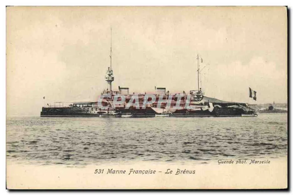 Le Brénus — Cruiser da Marinha Francesa — Guende fot. Marselha - Frente