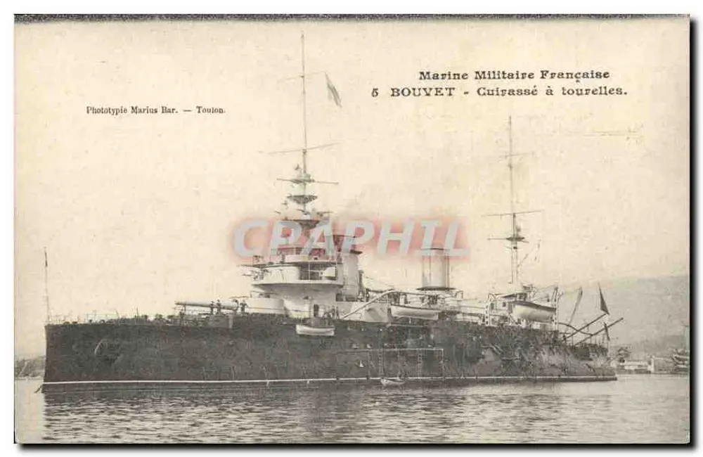 Bouvet — Schiffsanlage mit Turm — Phototypie Marius Bar. — Toulon. - Vorderseite
