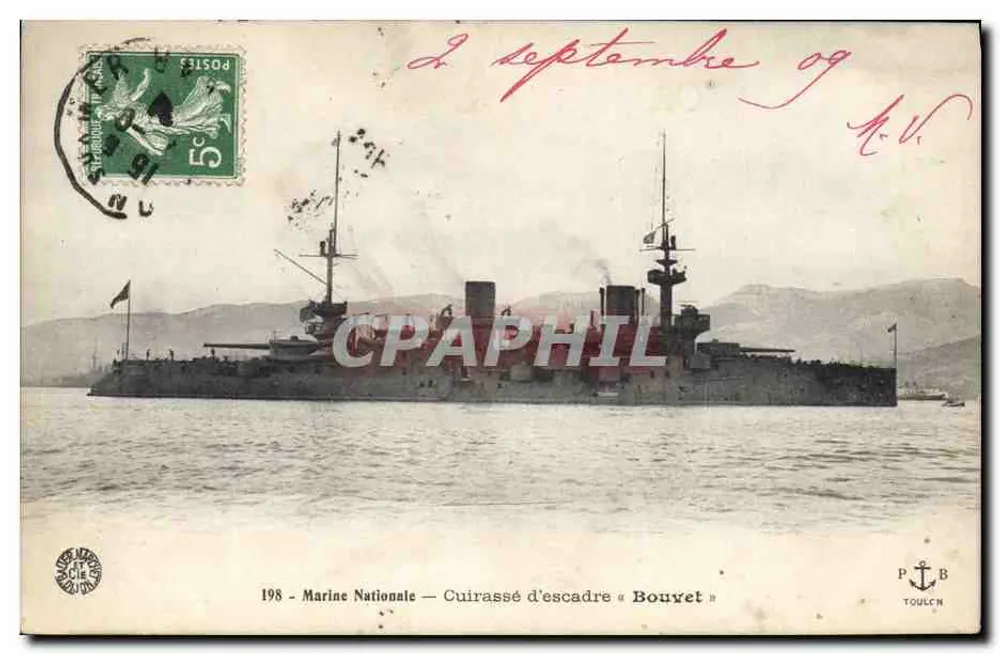 Schiff « Bouvet » — 1909 — Verlag P. B. TOULON - Vorderseite