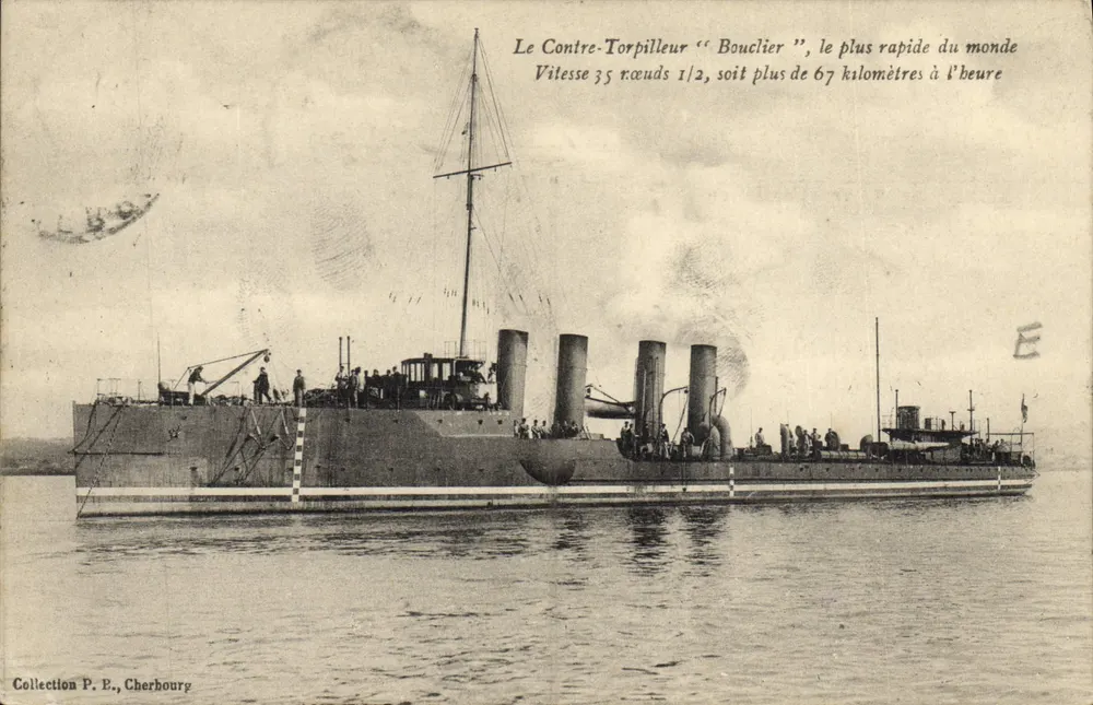 Der Torpedokreuzer "Bouclier", der schnellste der Welt — Cherbourg - Vorderseite