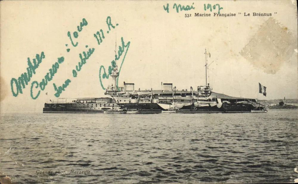 Le Brénus — Croiseur de la Marine Française — Guende phot. Marseille - Frente