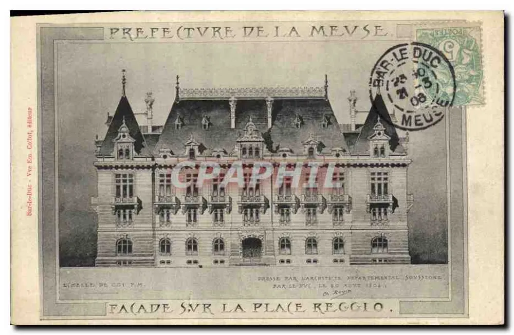 Meuse Präfektur — Fassade auf der Reggio-Platz — Bar-le-Duc, Verleger - Vorderseite