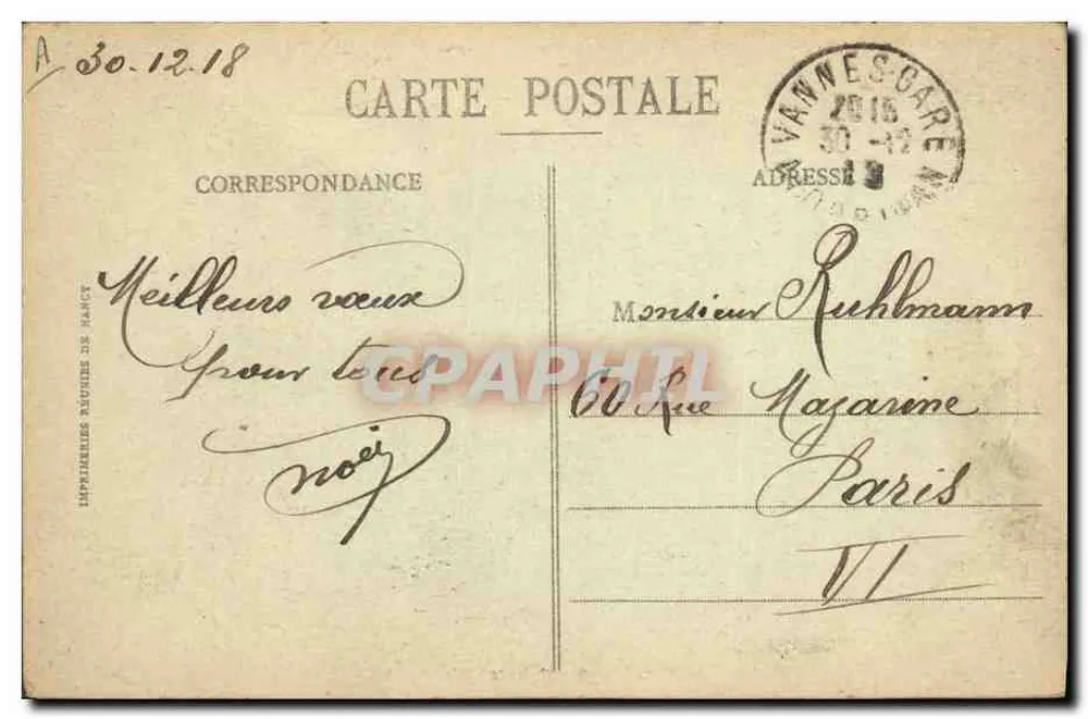 Traje de Santa Ana — 190. — Editor H. Laurent, Port-Louis - Verso