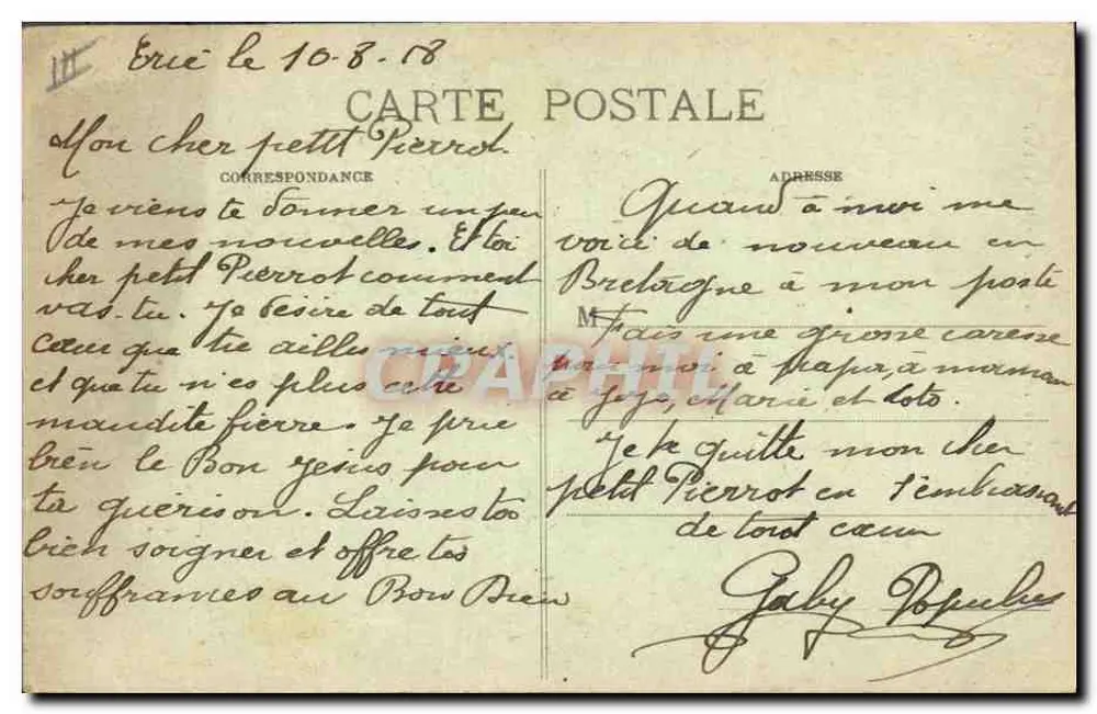 Junge Frau aus Pontivy — Bretonische Kleidung — J. Sirel & Cie, n°153 - Rückseite