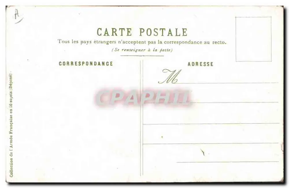 Linieninfanterie (Clairon) — Soldat mit Trompete und Dreifarbigen Fahne — A. Palm de Rosa, n°44 - Rückseite