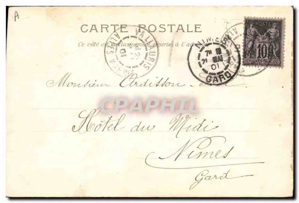 Chasseurs d'Afrique — cavaliers en tenue de campagne — éditeur : IMPRIMERIE DE LA POSTE, PARIS. N° 384. 20 Mai 1901 - Verso