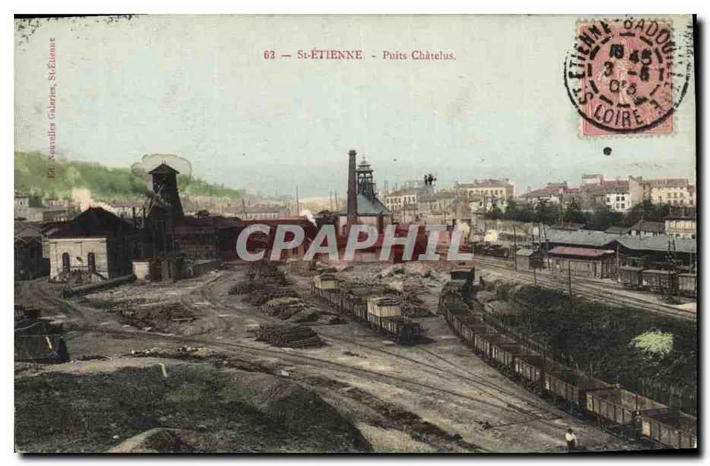 St-ÉTIENNE - Poço Châtelus — Galerias subterrâneas — Editor: G. Vourdalès, n°63 - Frente