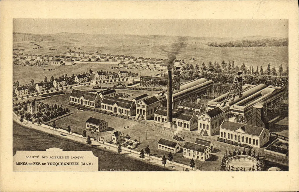 Eisenminen von Tucquegnieux — Société des Aciéries de Longwy — Verlag Peller, Rue de l'Industrie, Changy - Vorderseite