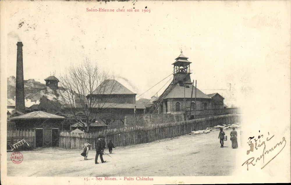 Saint-Étienne - Seine Bergwerke - Schacht Châtelus — Verlag A.B.&C. n°15 - Vorderseite