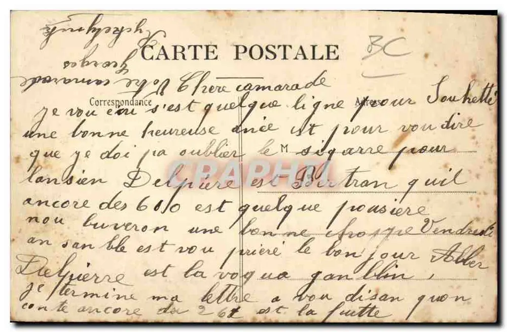 Bergarbeiter in einer Galerie — Im Pays Noir — G. Moraux-Delannoy, Fotograf-Verleger, Lens — Nr. 20 - Rückseite