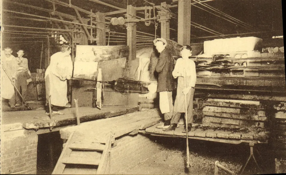 Die Glashütte — Erwärmen der Zylinder — Thill Ausgabe, Brüssel - Vorderseite
