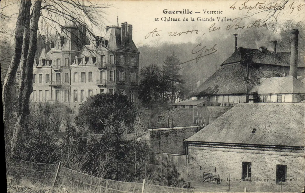 Guerville — Glaswerke und Schloss der Grande Vallée — L. Legrand, Blangy-sur-Oule - Vorderseite