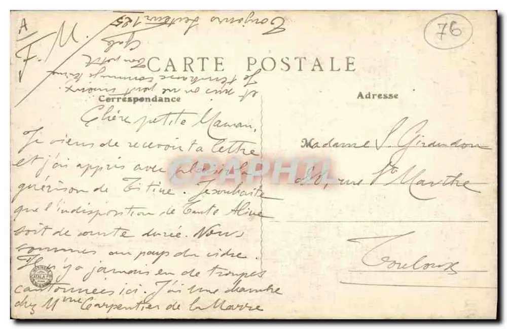 Guerville — Glaswerke und Schloss der Grande Vallée — L. Legrand, Blangy-sur-Oule - Rückseite