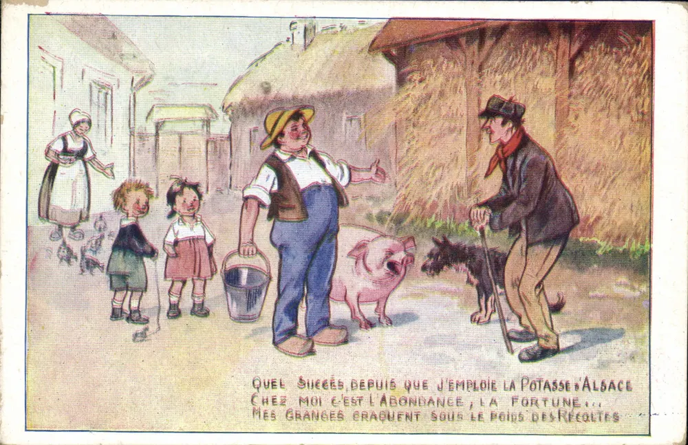 Bauer und Kinder — Werbung für Salz der Potasse von Elsass — Verlag Salz der Potasse, Mulhouse - Vorderseite