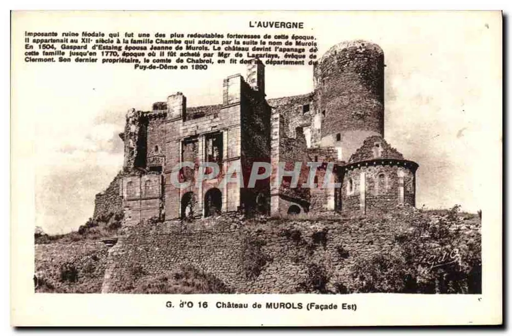 Castelo de Murols — Fachaça Leste — G. d'O 16, editor TOUTTEFANGEAS - Frente