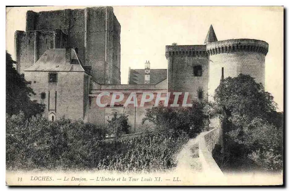 Loches — Der Bergfried, Der Eingang und die Turm Louis XI — LL. - Vorderseite