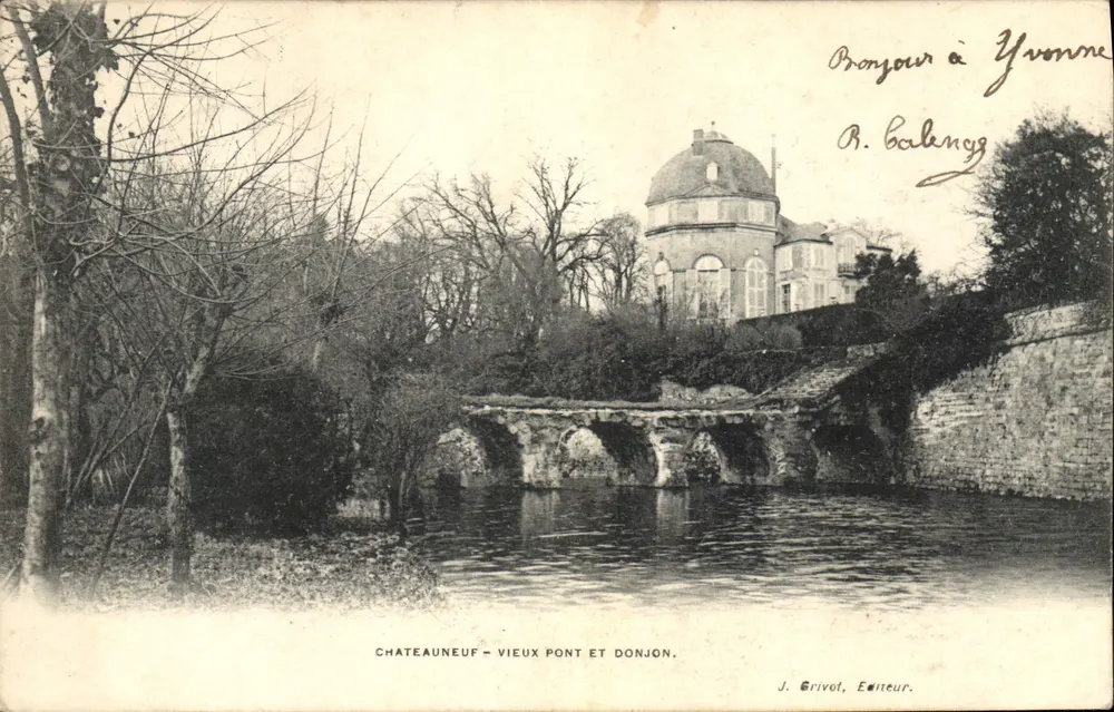 Châteauneuf - Velho Ponte e Donjon — J. Grivel, editor - Frente